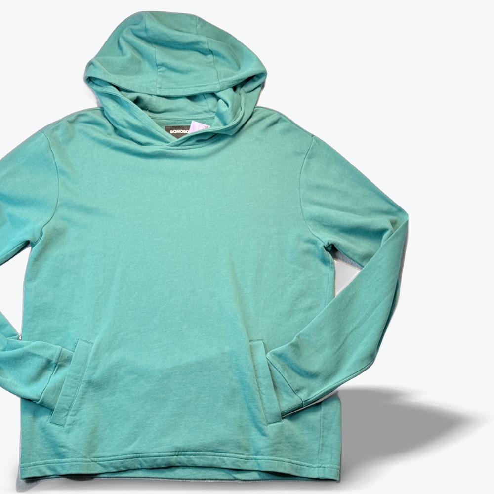 Bonobos Mens Hoodie Slim Fit Cotton French Terry Teal Green Small